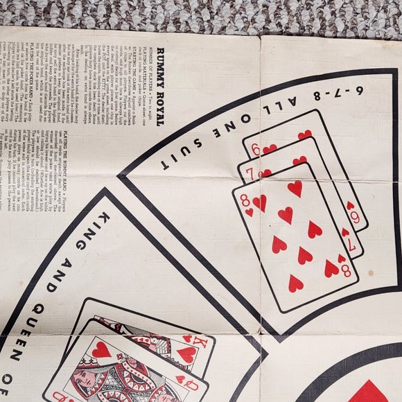 VINTAGE Rummy Royal Game Sheet Large 30"x30" Mat Box Whitman 1937 Wisconsin USA - Picture 6 of 10